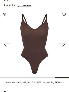 SKIMS Chocolate Brown Seamless Thong Bodysuit